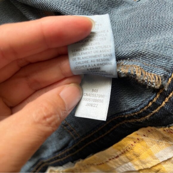 Caslon Denim Jean Jacket Patchwork Tulle Layered Skirt Boho Upcycled Sz S - Picture 6 of 9